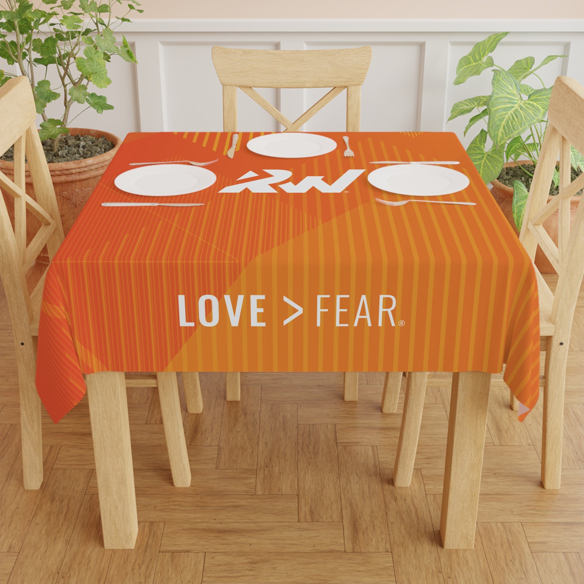 Dynamic Orange Tablecloth