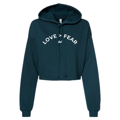 Love  > Fear Cropped Hoodie