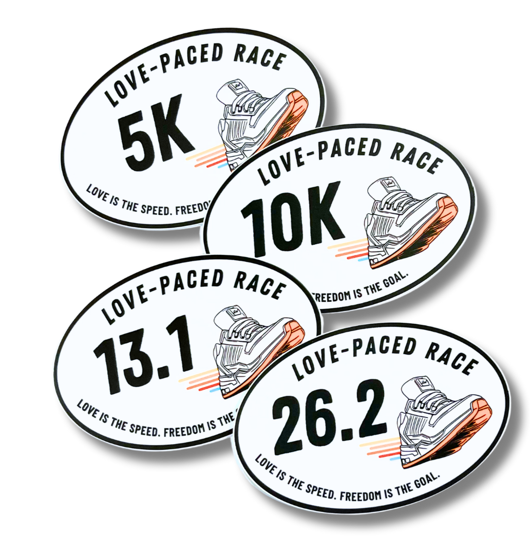 Love-Paced Race Distance Sticker - 26.2