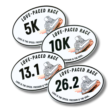 Love-Paced Race Distance Sticker - 13.1