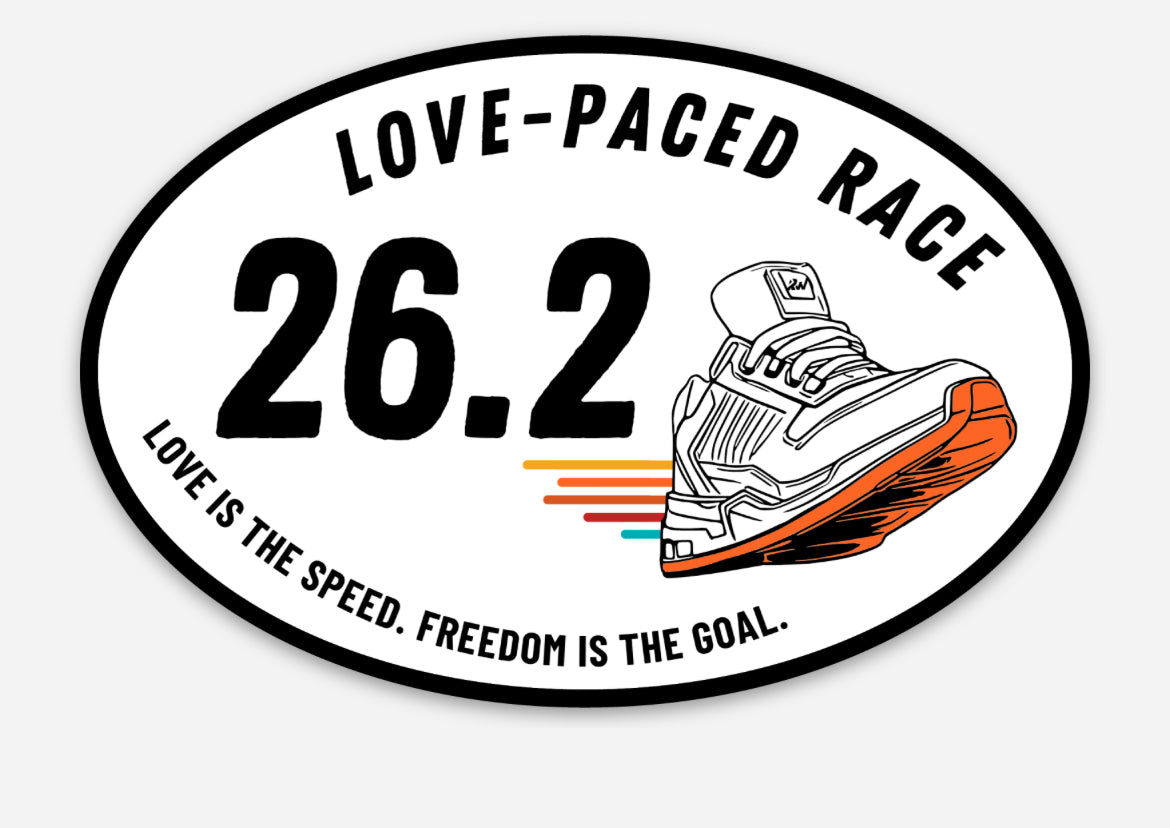 Love-Paced Race Distance Sticker - 26.2