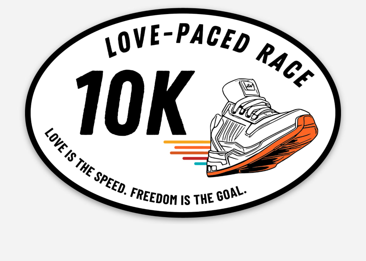 Love-Paced Race Distance Sticker- 10K