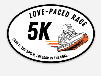 Love-Paced Race Distance Sticker- 5K