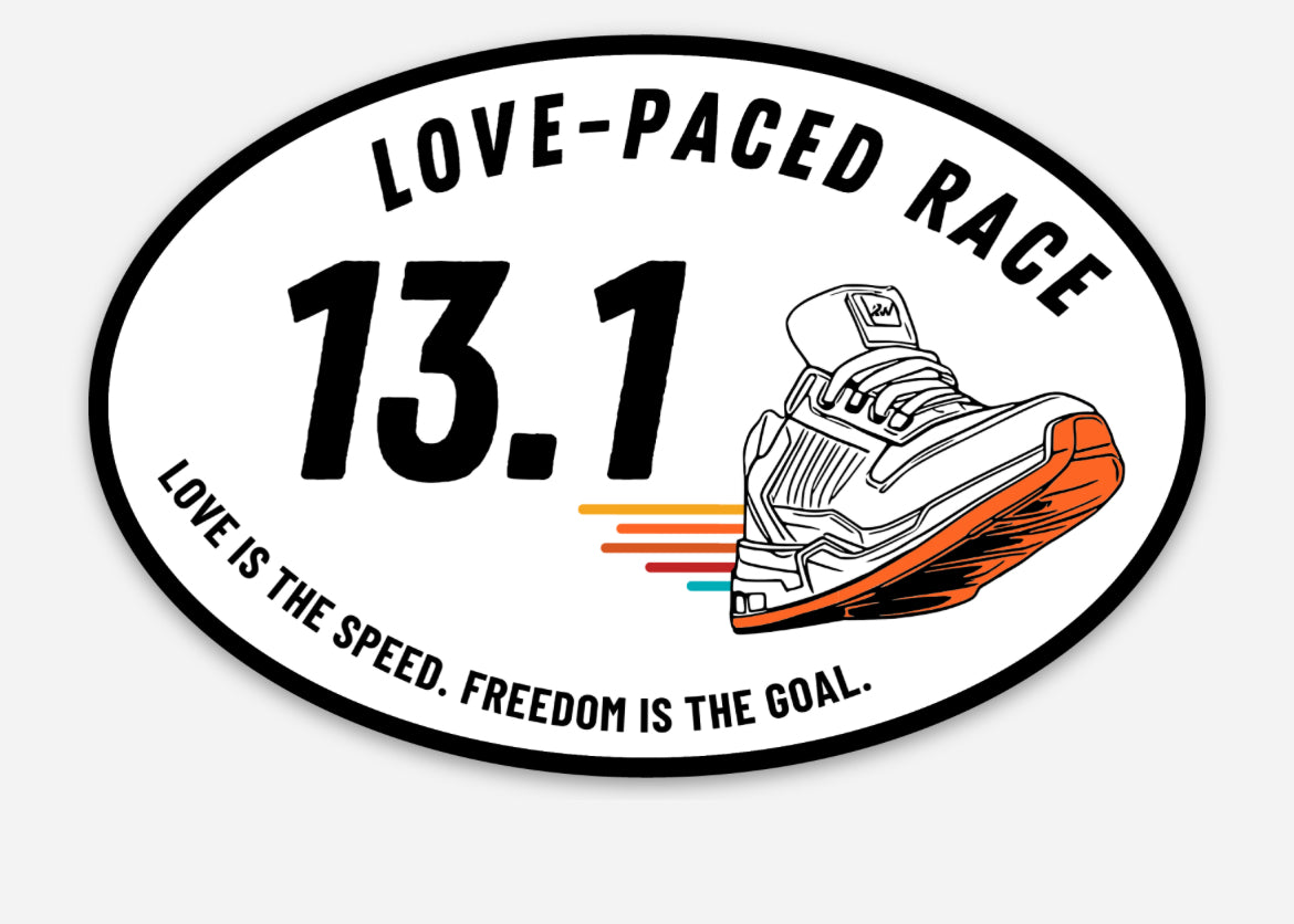 Love-Paced Race Distance Sticker - 13.1