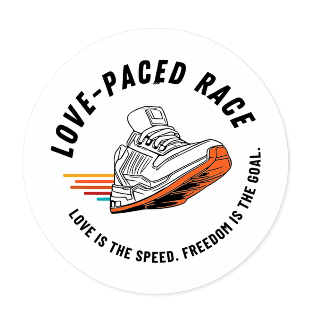 Love-Paced Race Round Sticker